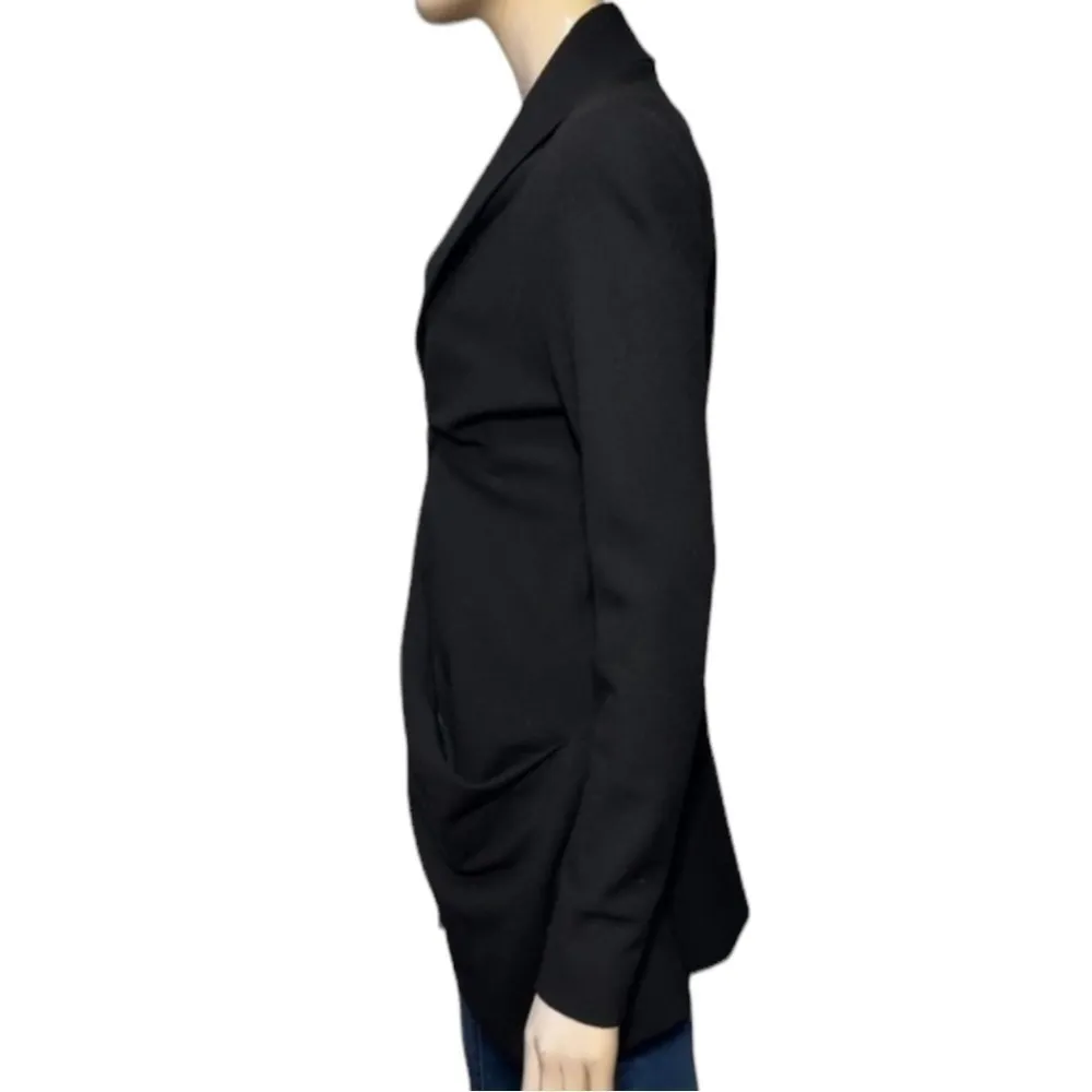 Alexander McQueen Women’s 38 4 S Black Slouch Pockets One Button Jacket Blazer - Image 8