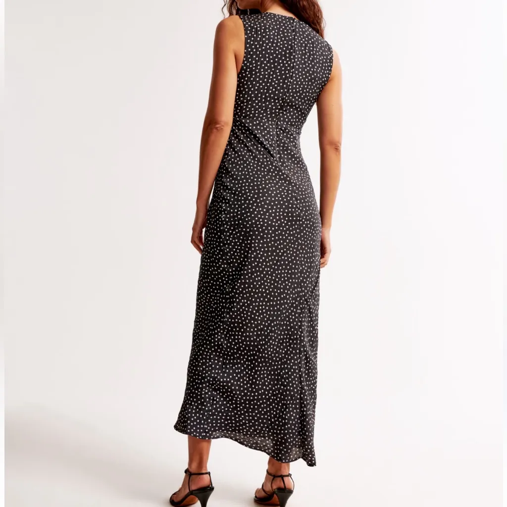 Vintage Cynthia Howie Maggie Boutique Silk Polka Dot Maxi Dress High Neck Brown Size 10 - Image 8