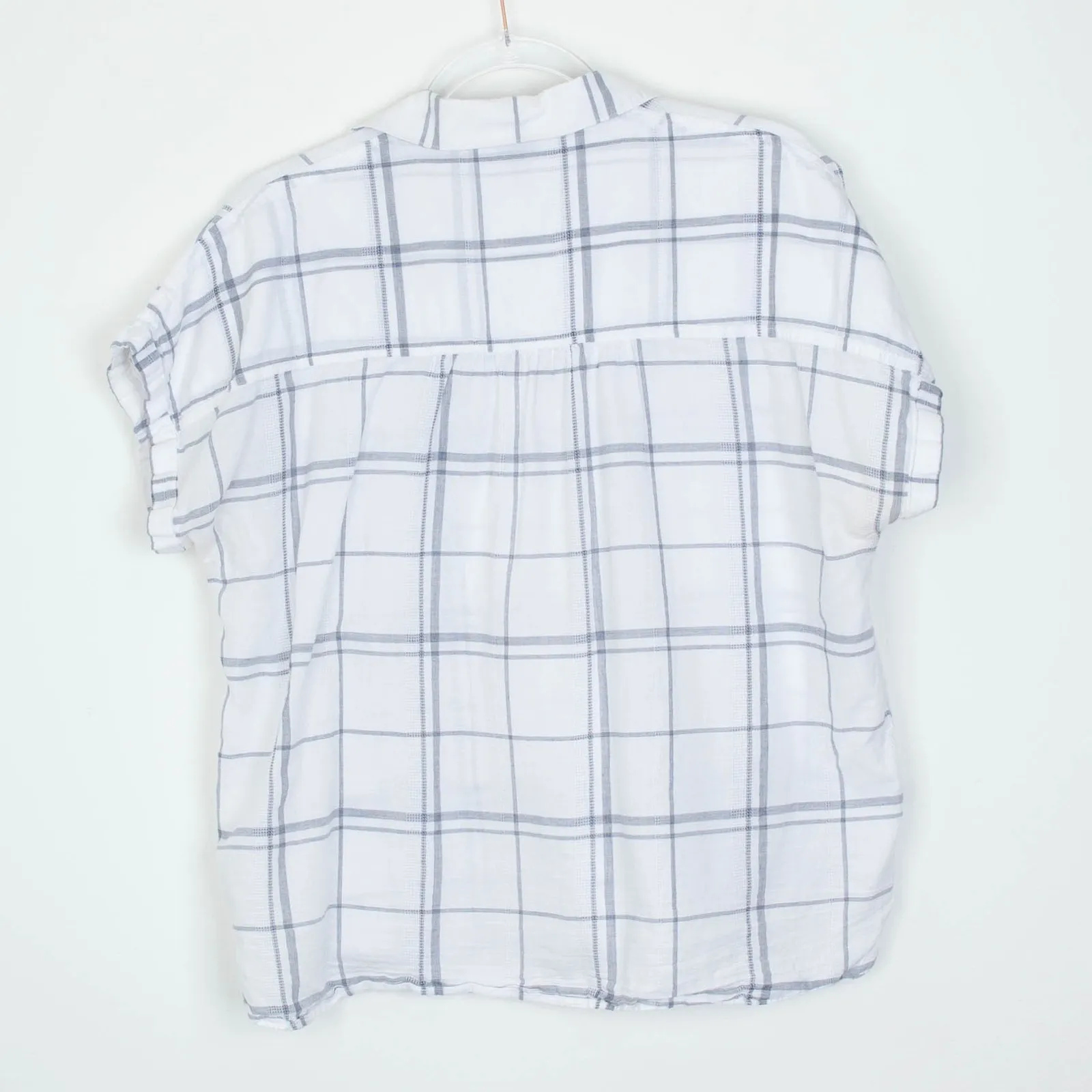 Patagonia Womens White Plaid Short Sleeve Button Up Camp Shirt Size M Outdoors - Image 7