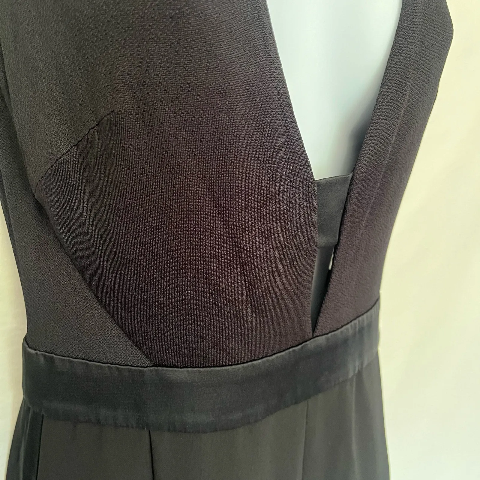 Diane Von Furstenberg Tux Womens Jumpsuit Sz 0 Plunge Formal Witchy Sheer Event - Image 4