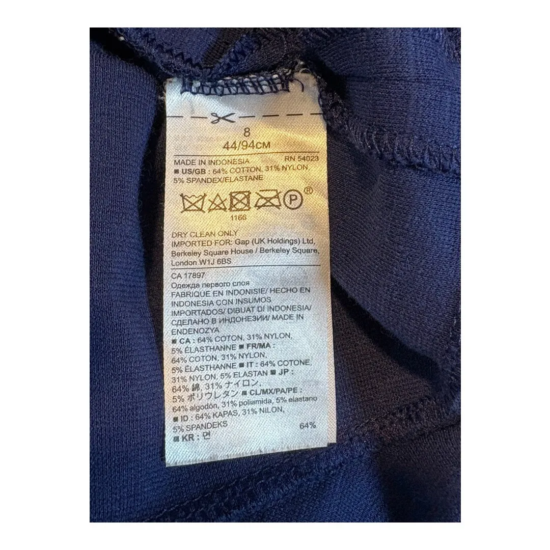 Banana Republic Ponte Dress Flounce Skirt Sleeveless Navy Blue Ruffle Hem Size 8 - Image 9