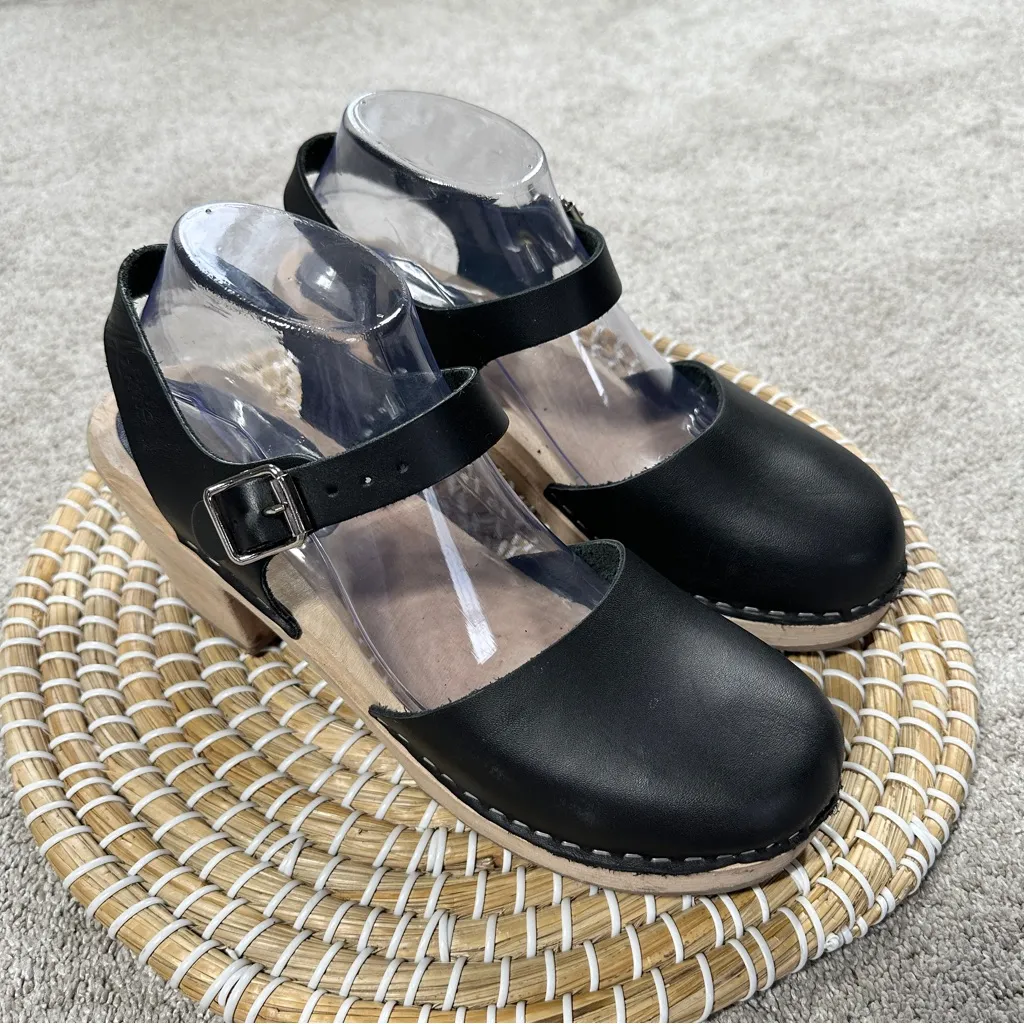 Lotta from Stockholm Women’s Highwood Mary Jane Leather Clogs in Black EU 42 Size 11 - Image 2