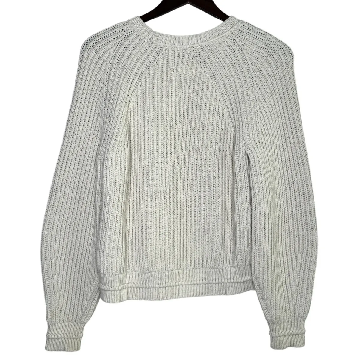 J.Crew  Chunky Ribbed Crewneck Long Sleeve Pullover Sweater Stretch M Cream - Image 12