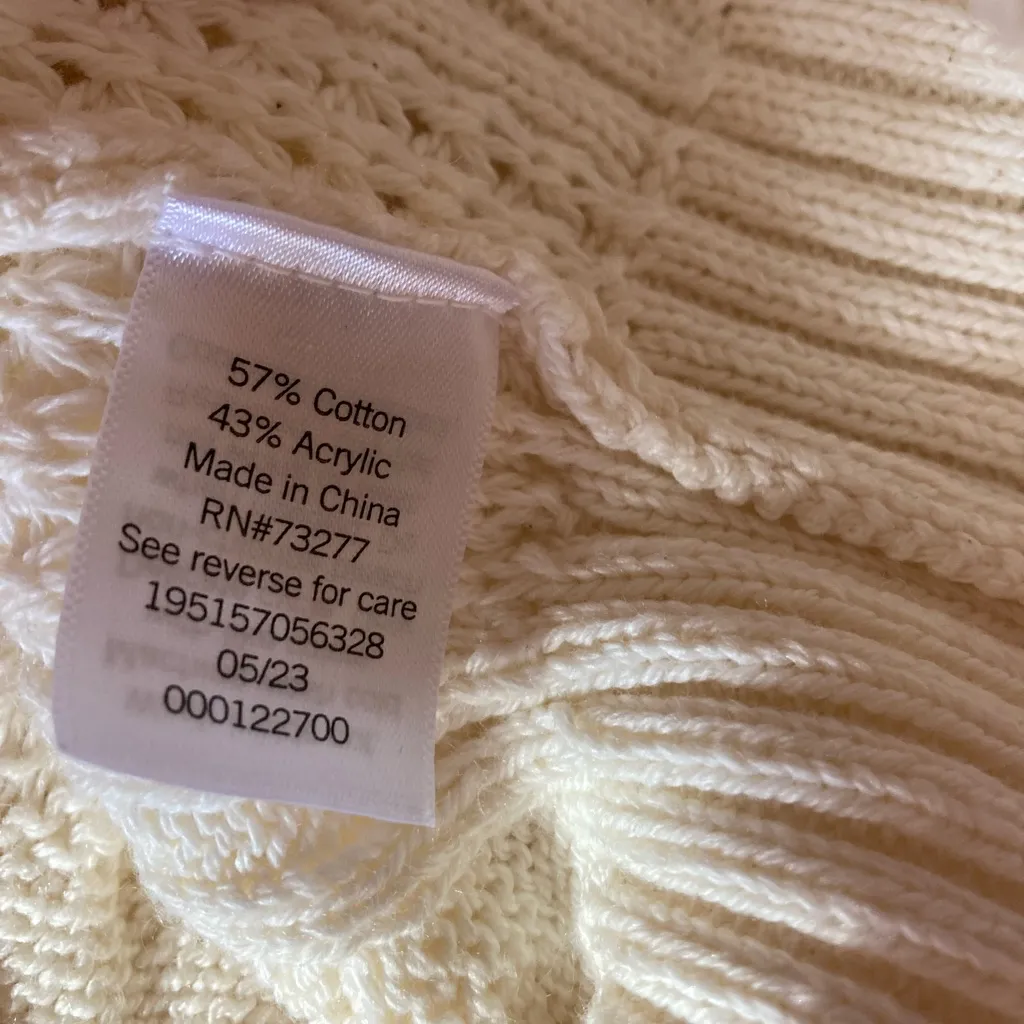 Sonoma Ivory Cable Knit Crewneck Sweater Gilmore girls - Image 4