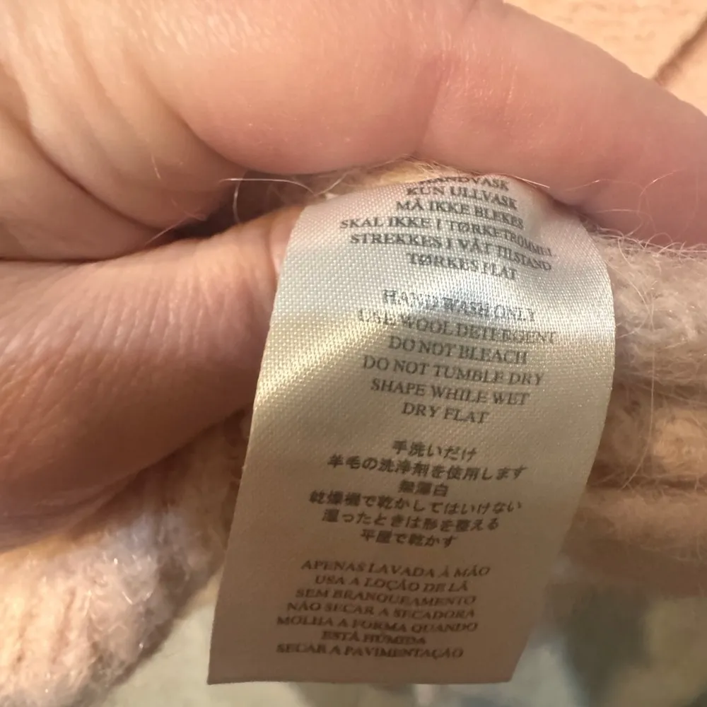 ByTiMo Powder Pink Bow Sweater Soft Fuzzy Alpaca Wool Size XS - Image 9