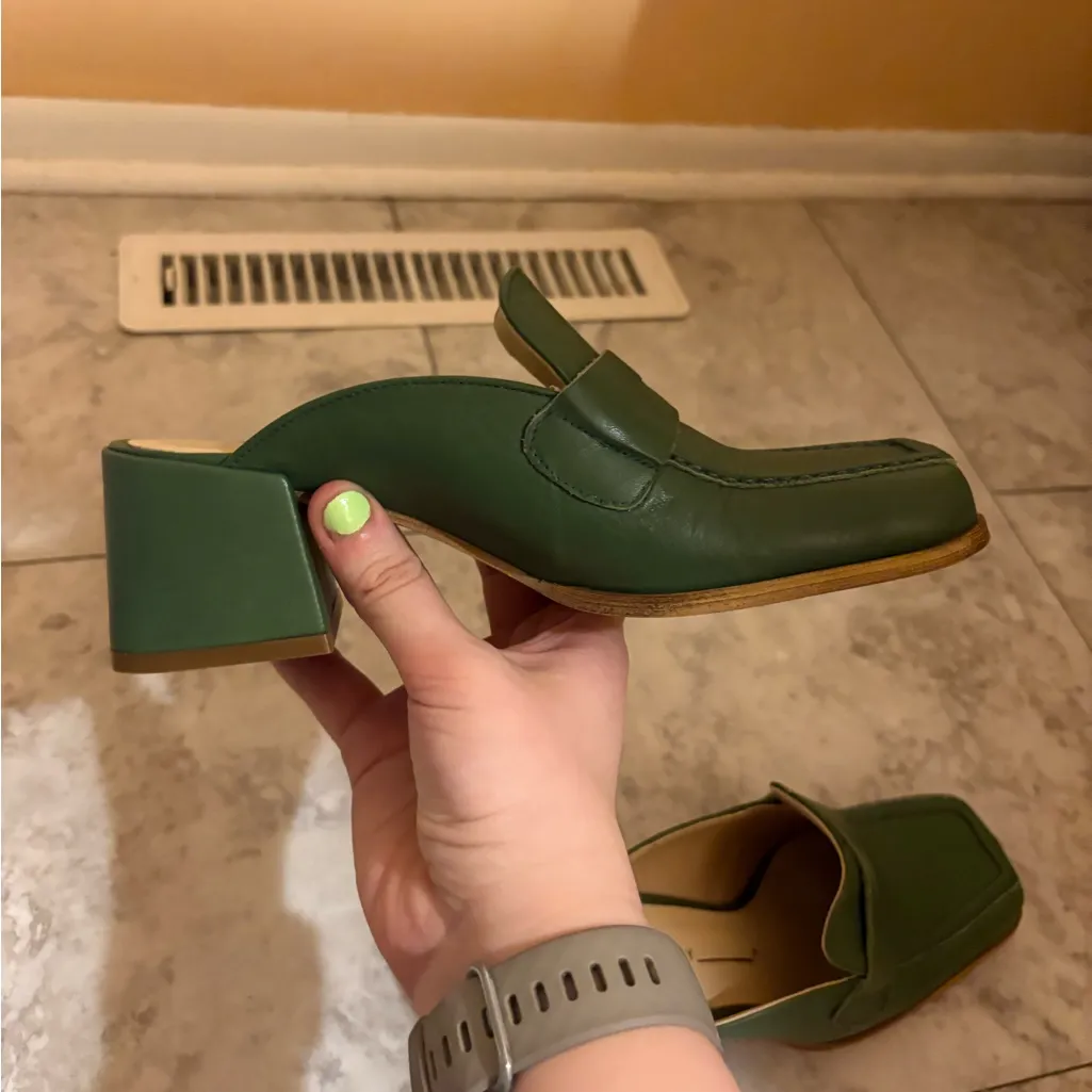 Intentionally Blank Prof Mules in Basil Size 5 - Image 13