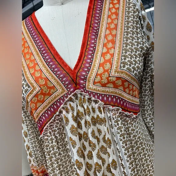 Rose + Olive Bohemian Blouse L - Image 2