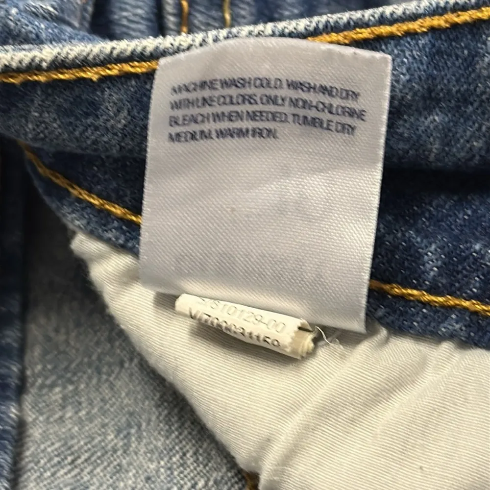 Old Navy Ultra Blue Jean High Waist Medium Wash Denim Back Slit Skirt Womens 10 - Image 11