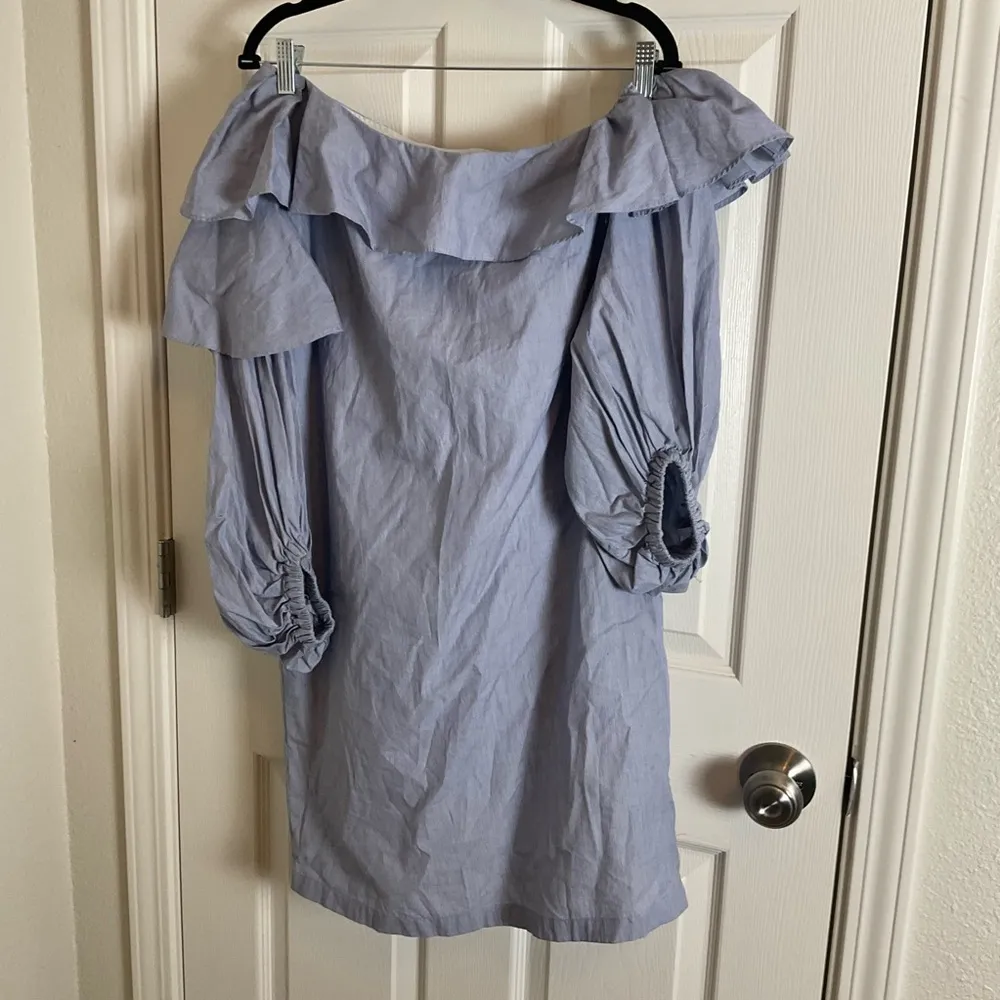 Banana Republic women’s Blue Off-Shoulder with pockets Dress size XSMALL - Image 11