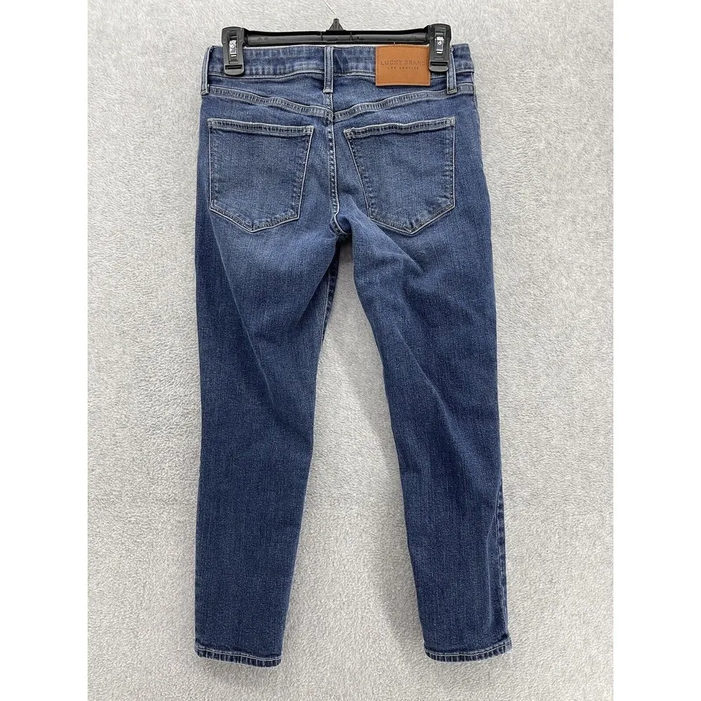 Lucky Brand Women's Blue Denim Jeans Low Rise Crop Lolita Size 6 Cotton - Image 2