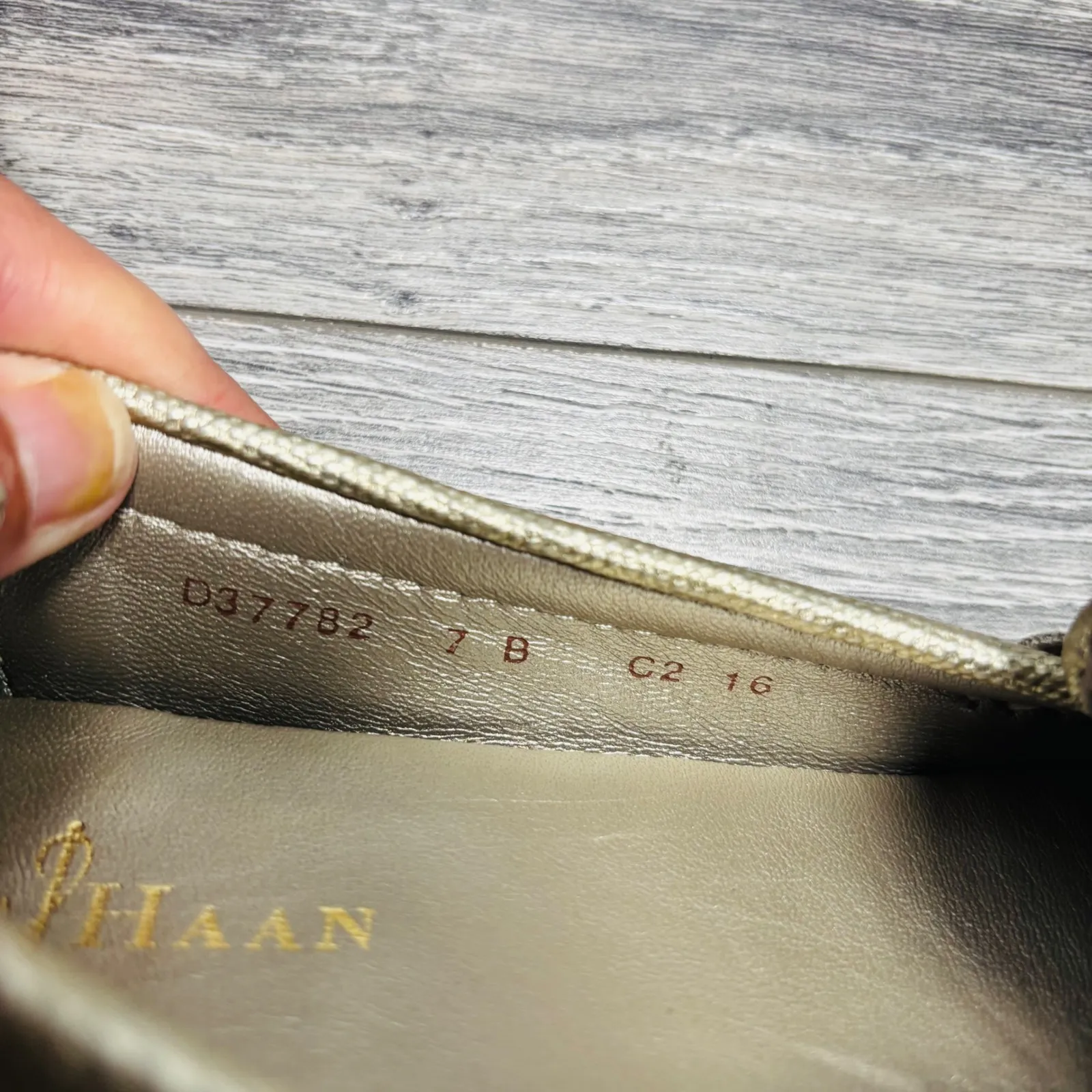 Cole Haan Women's Gold Glitter Loafers Flats‎ Shoes Size 7B - Image 7