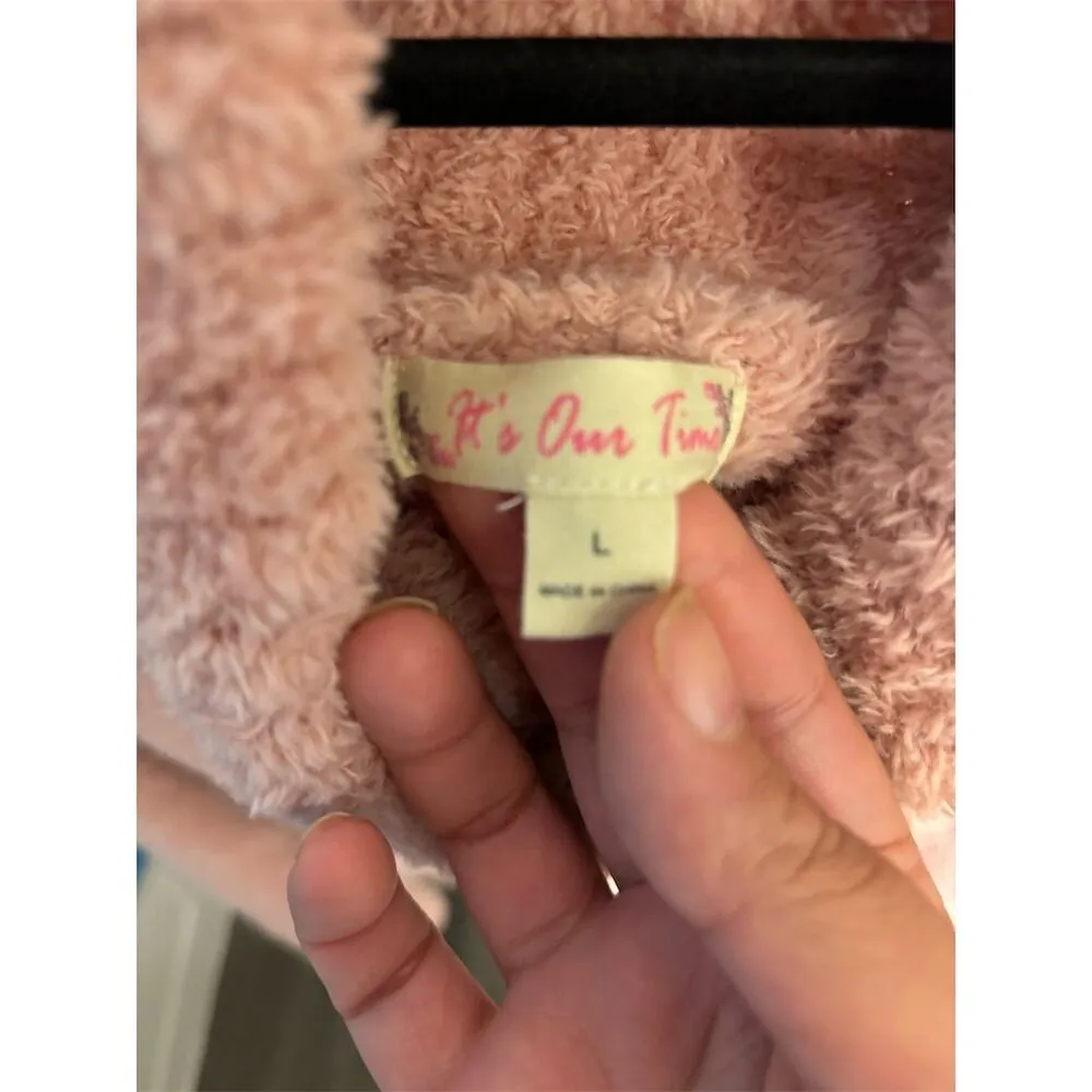 It's Our Time Women's L Pink Turtleneck Pullover Sweater Long Sleeve - Image 3