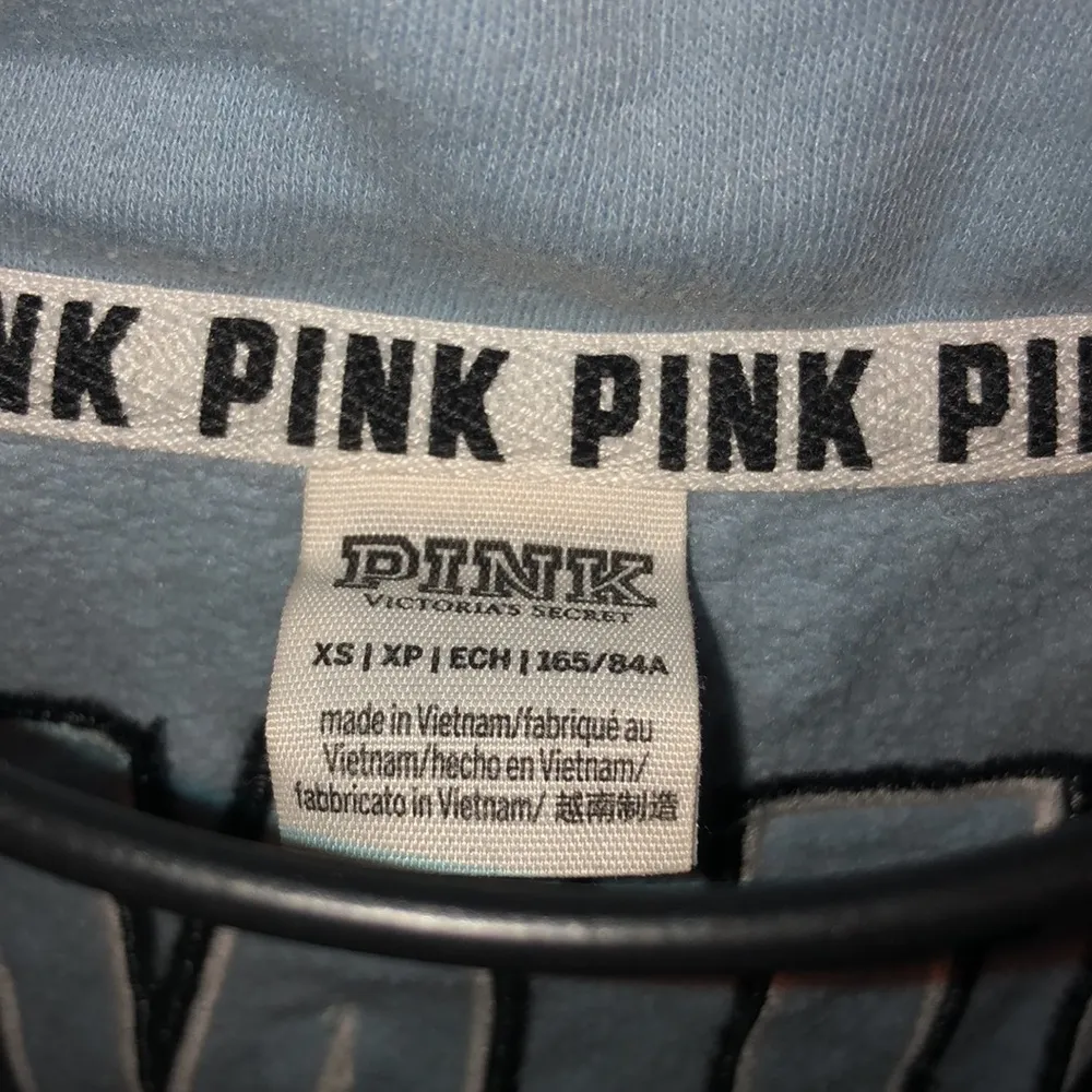 Victoria’s Secret PINK sweatshirt quarter zip blue and black size XS pink vs top - Image 6
