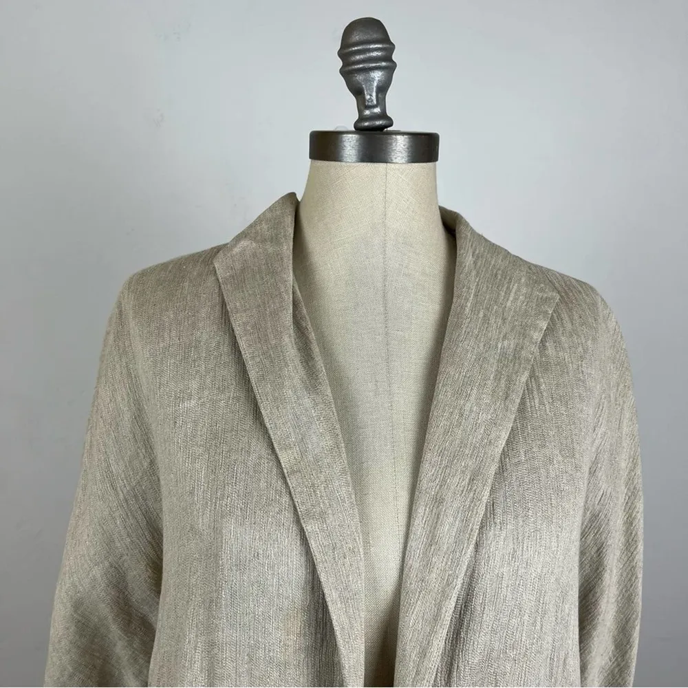Eileen Fisher Tan Open Front Cardigan - Image 3