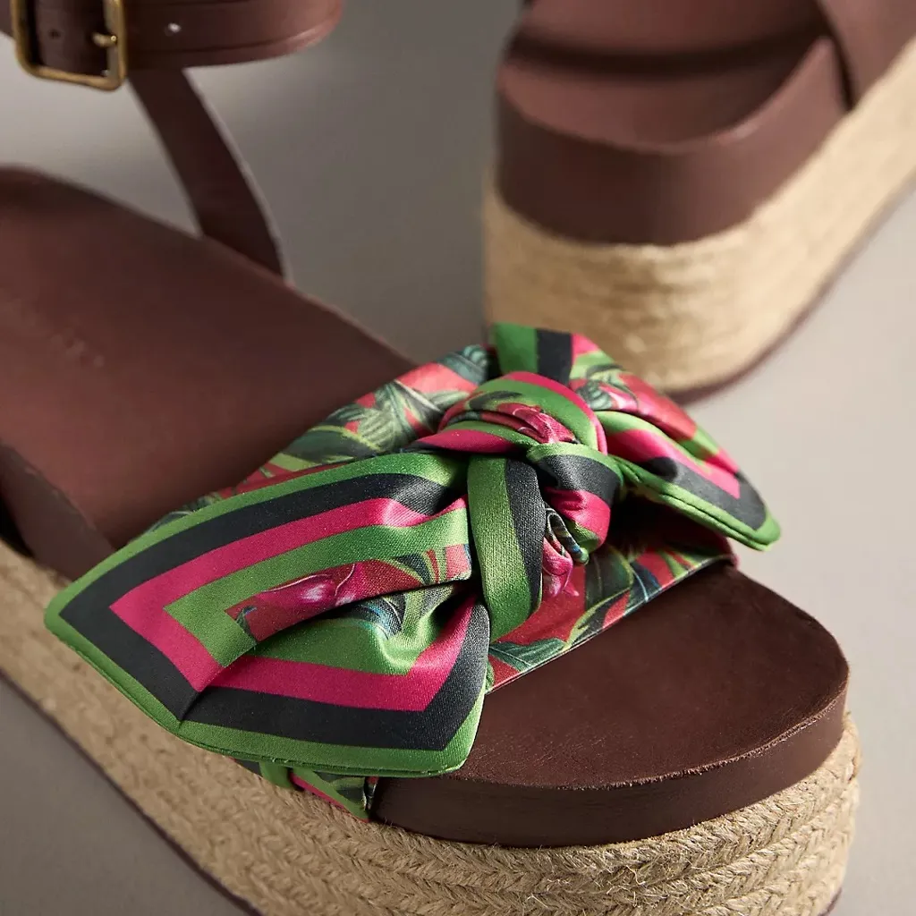 Farm Rio Marsala Scarf Espadrille Flatform Sandal - Image 3