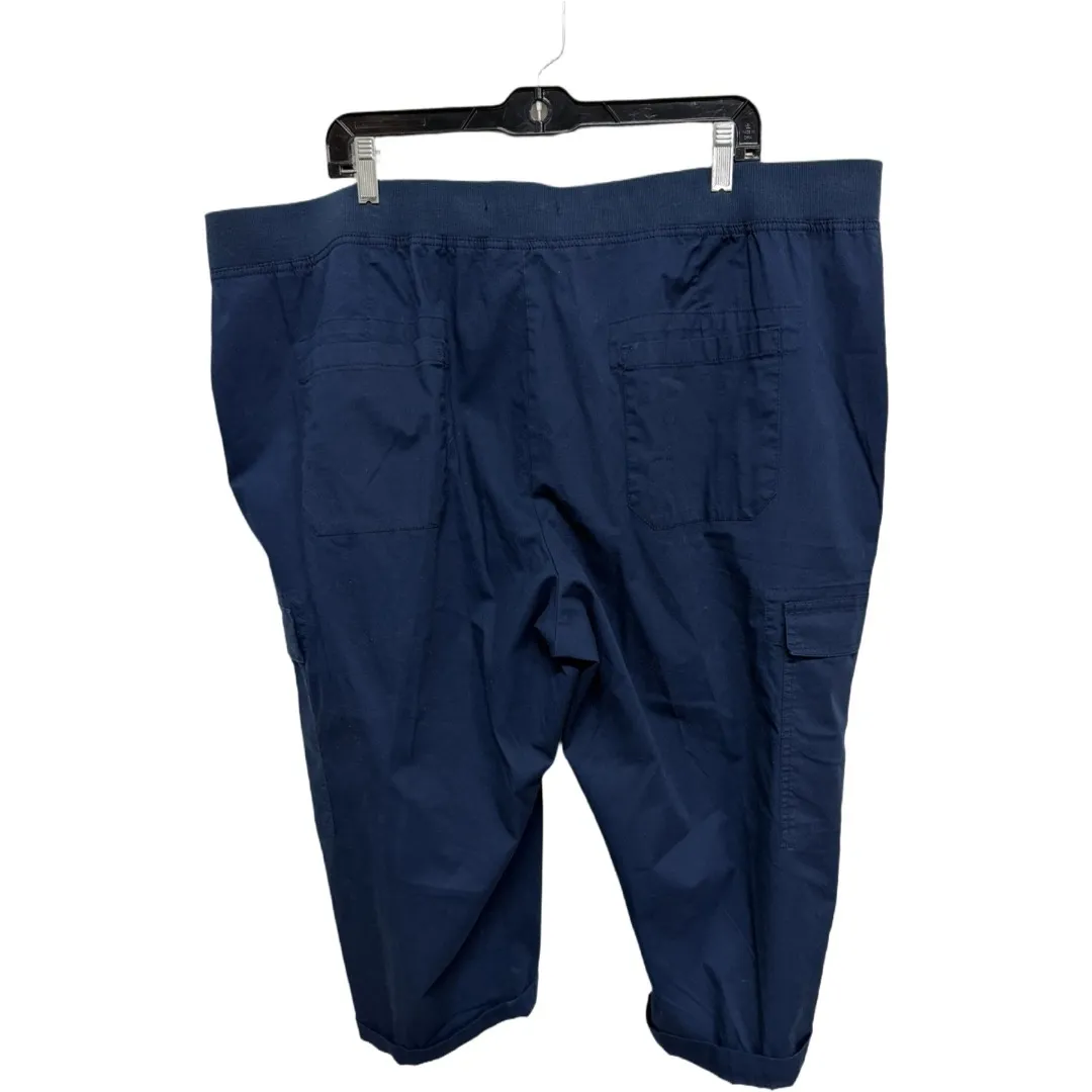 Chaps Pullon Cropped Cargo Navy Blue Pants Plus Size 2X NWT Casual Active - Image 4