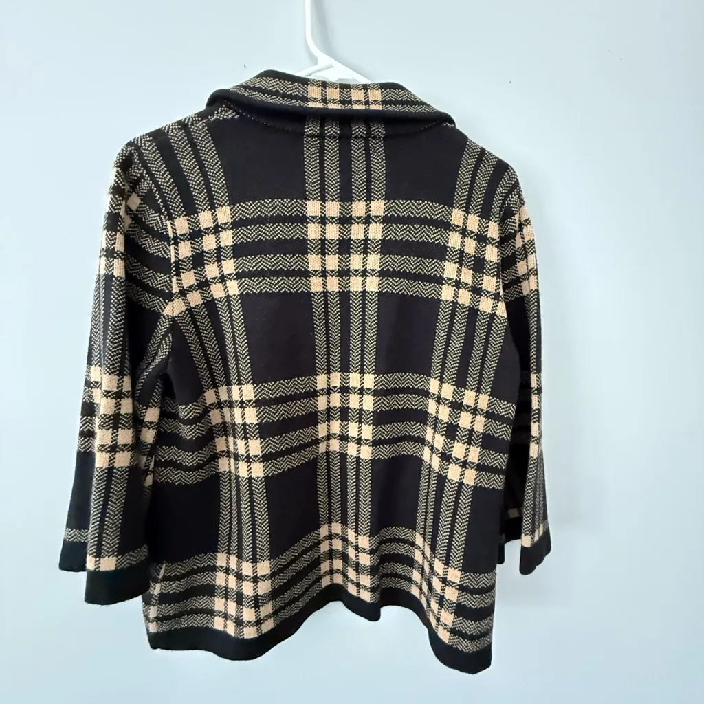 VTG DESIGNERS ORIGINALS Cardigan Button Down Sweater Plaid Brown Black Size S M Size M - Image 6