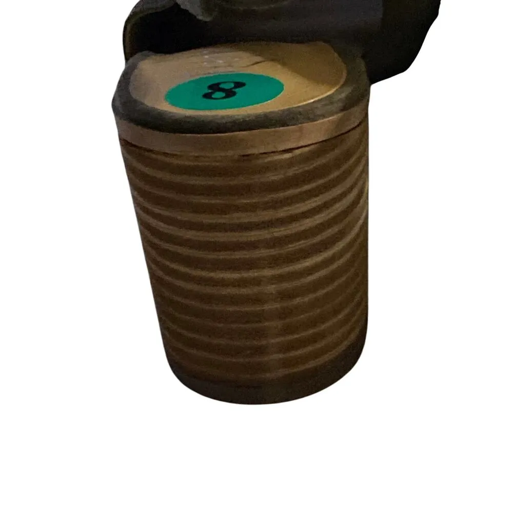 FRANCO SARTO SIZE 8 LEATHER OLIVE GREEN 3” HEEL HOOK LOOP CLOSURE ANKLE STRAP - Image 5