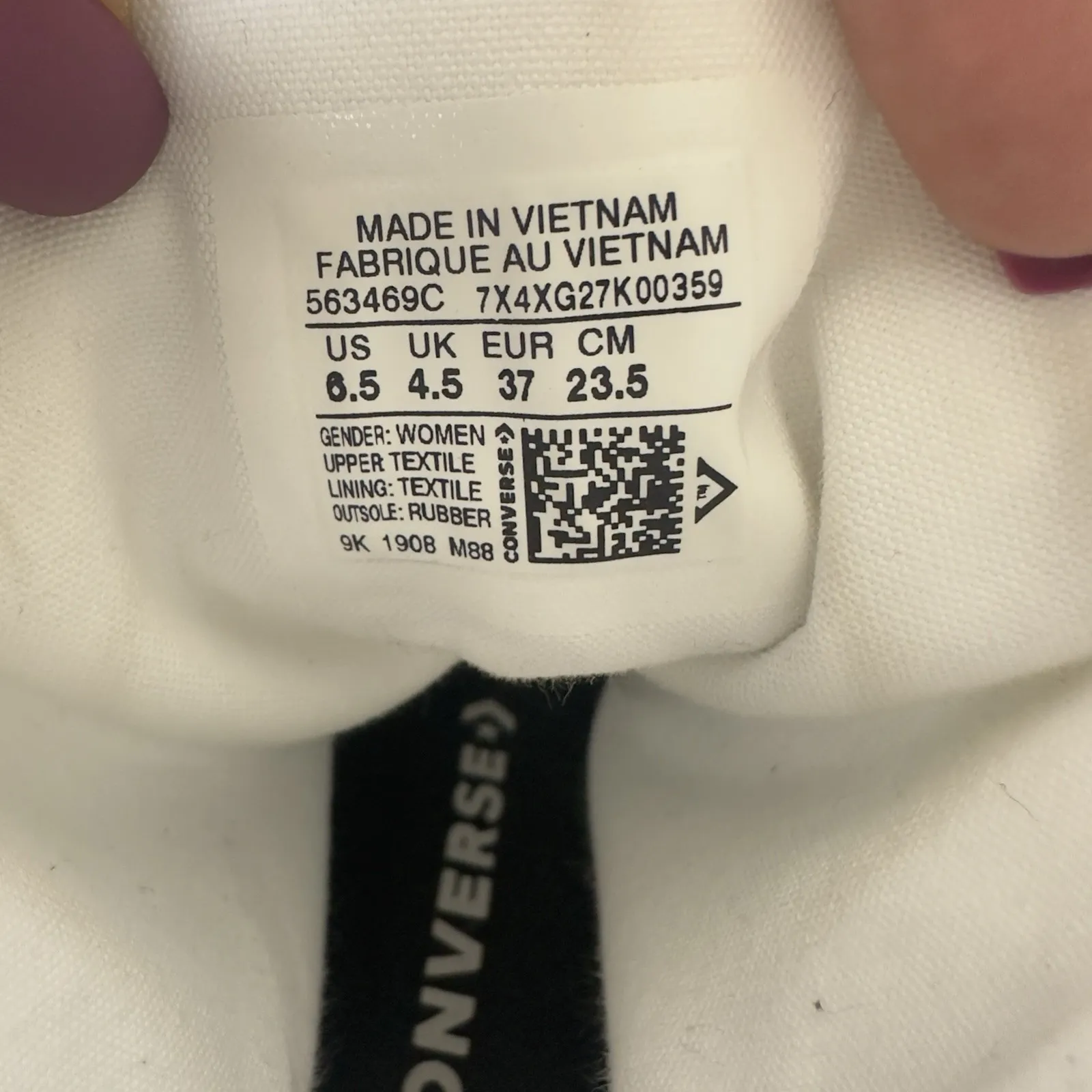 Converse All Star GR82 De Luxe Womens 6.5 White Boots Block Heel Cord Lock‎ Goth - Image 9