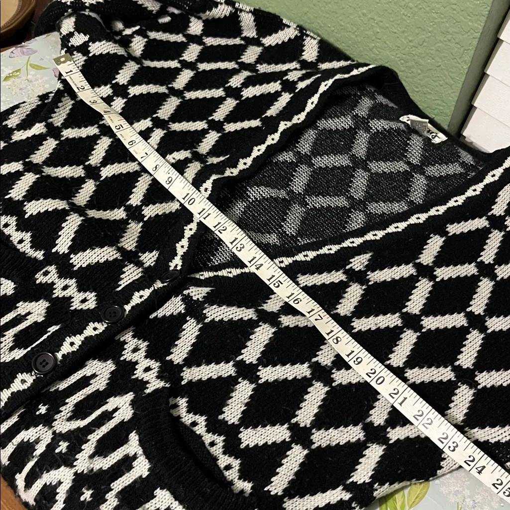 Vintage 90s Unisex Grandpa Cardigan Geometric Sweater Size M - Image 5