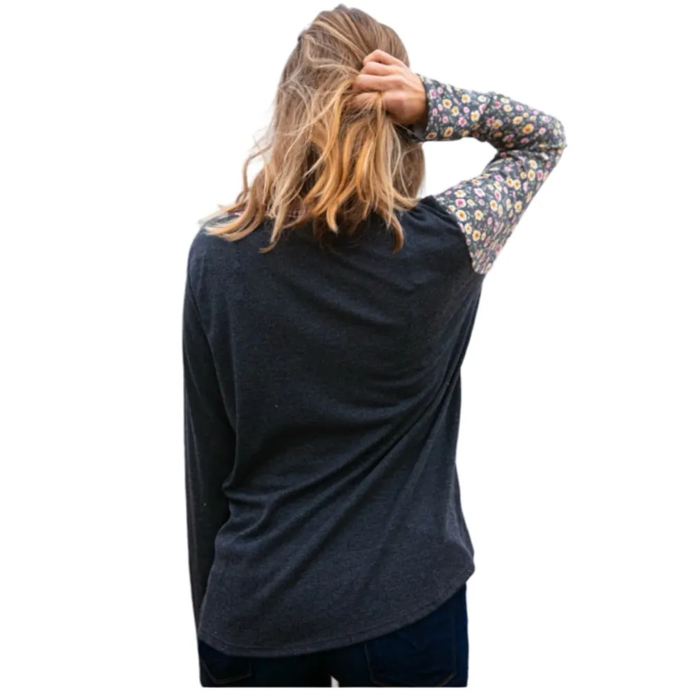 NEW SUGARFOX RIB CAMO & FLORAL JACQUARD
OUT SEAM TERRY TOP - Image 3