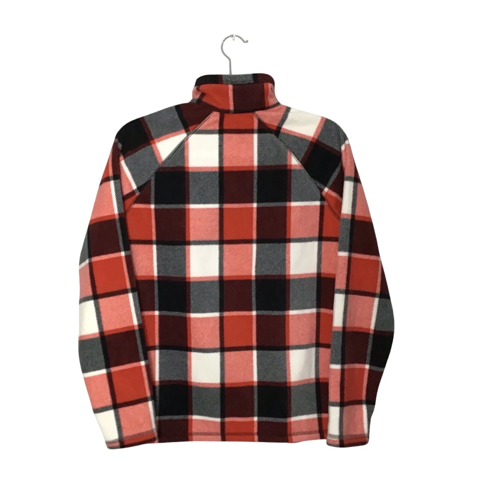 Eddie Bauer Fleece Pullover Jacket‎ Womens Medium Red Black 1/4 Zip Outdoor - Image 2