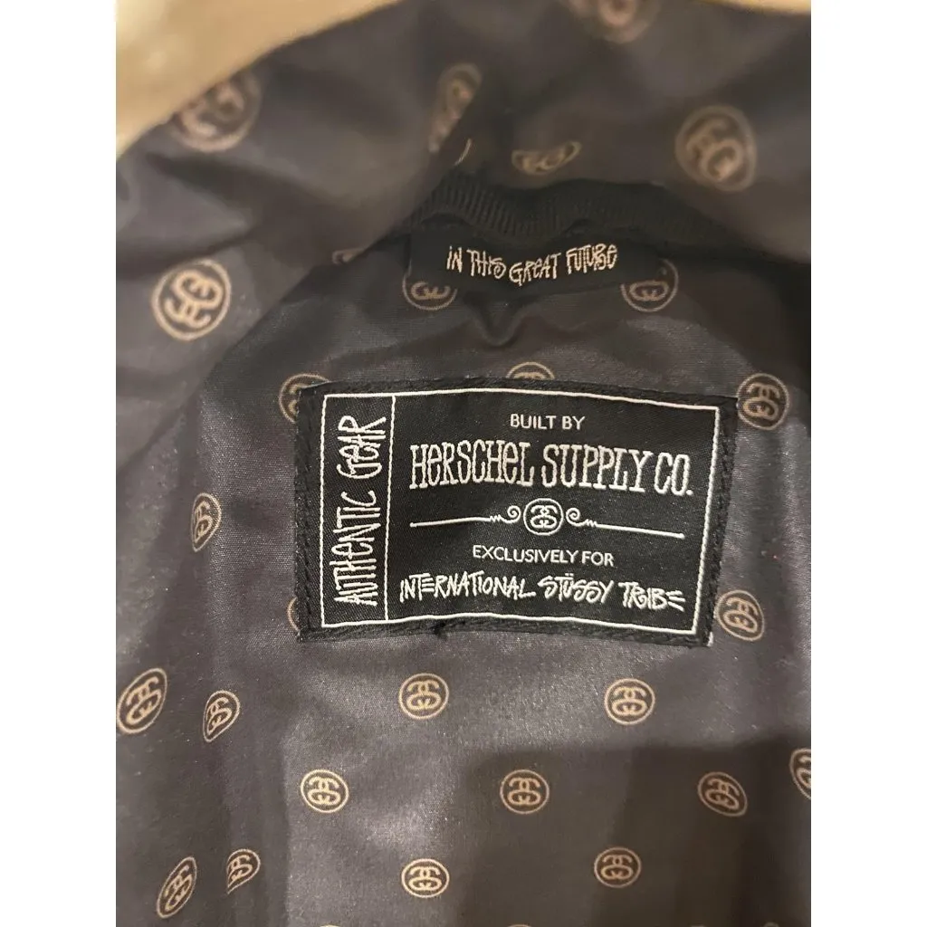 Stussy X Herschel Supply Co Cream Patch Backpack Canvas International Tribe Bag - Image 7