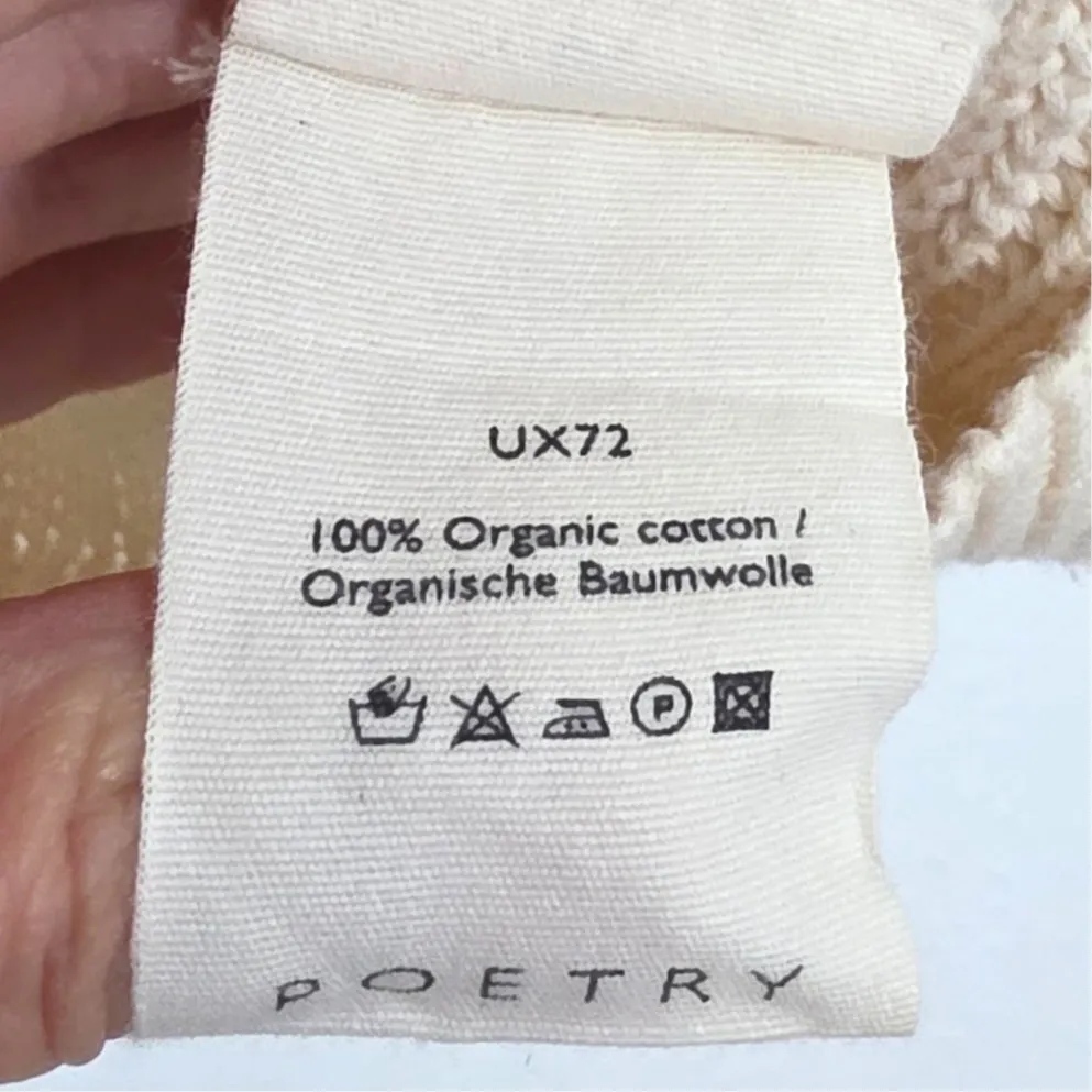 POETRY Crochet Stitch Organic Cotton Sweater Ecru 12 - Image 6