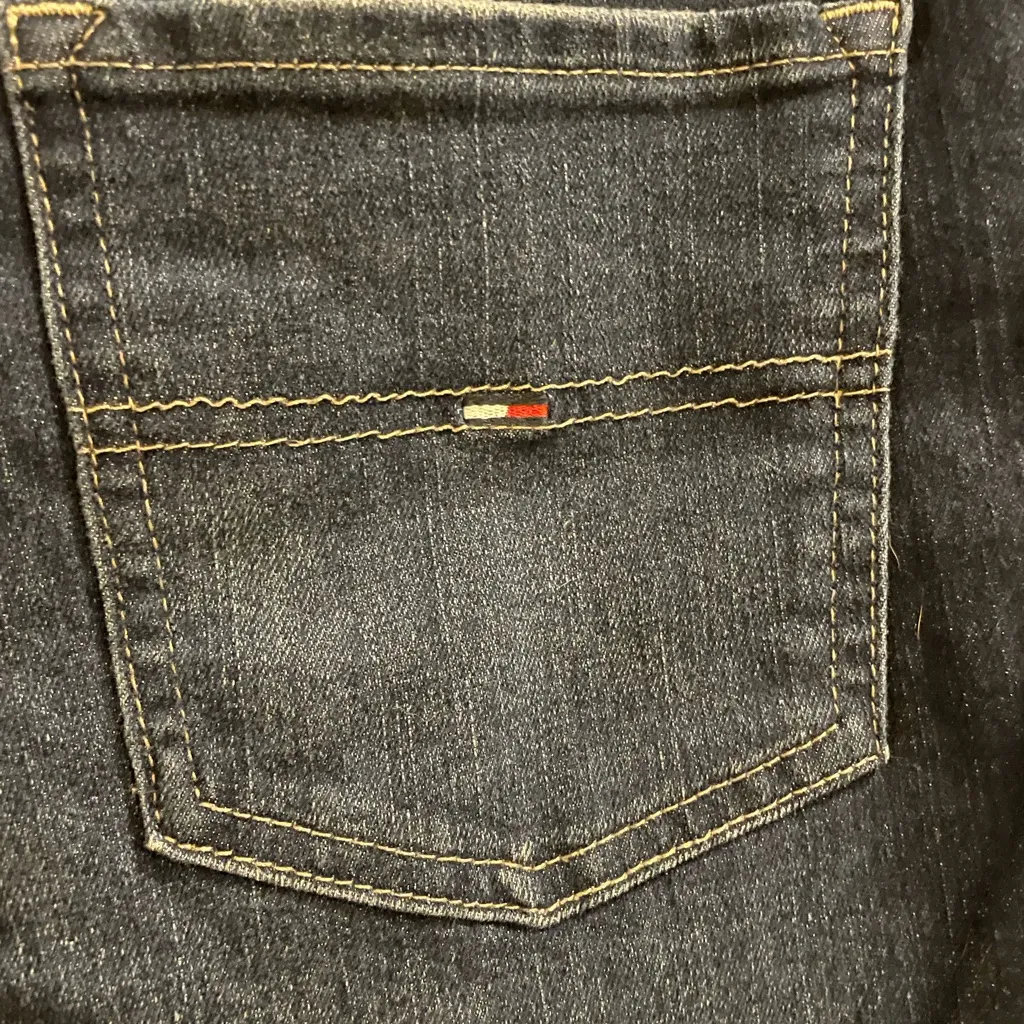 Tommy Hilfiger High Rise Cuffed Denim Mom Jean Shorts Dark Blue Wash Women’s 10 - Image 5