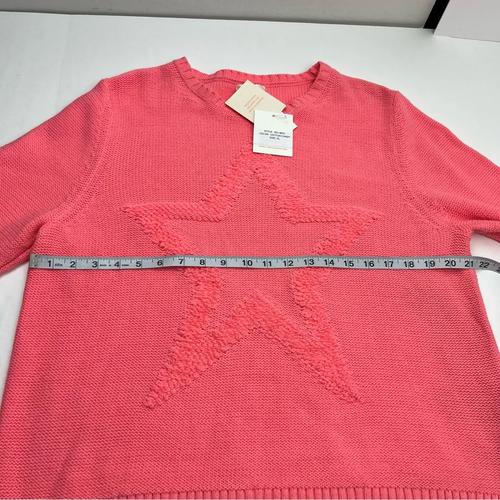 Lisa Todd Stellar Star Sweater Long Sleeve Cotton Candy Pink Womens‎ Size XL NEW - Image 7