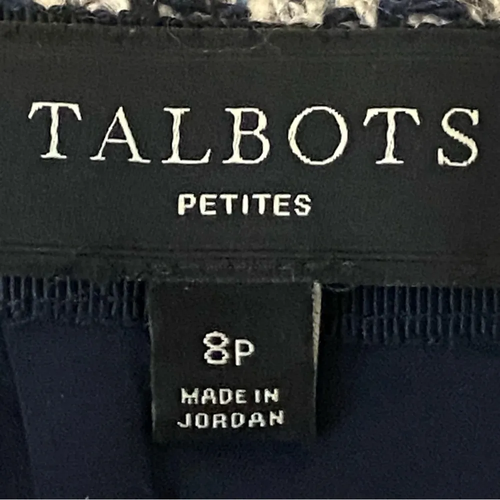 TALBOTS PETITES Tweed A-line Skirt in Blues, Browns and Cream Size 8P EUC - Image 9