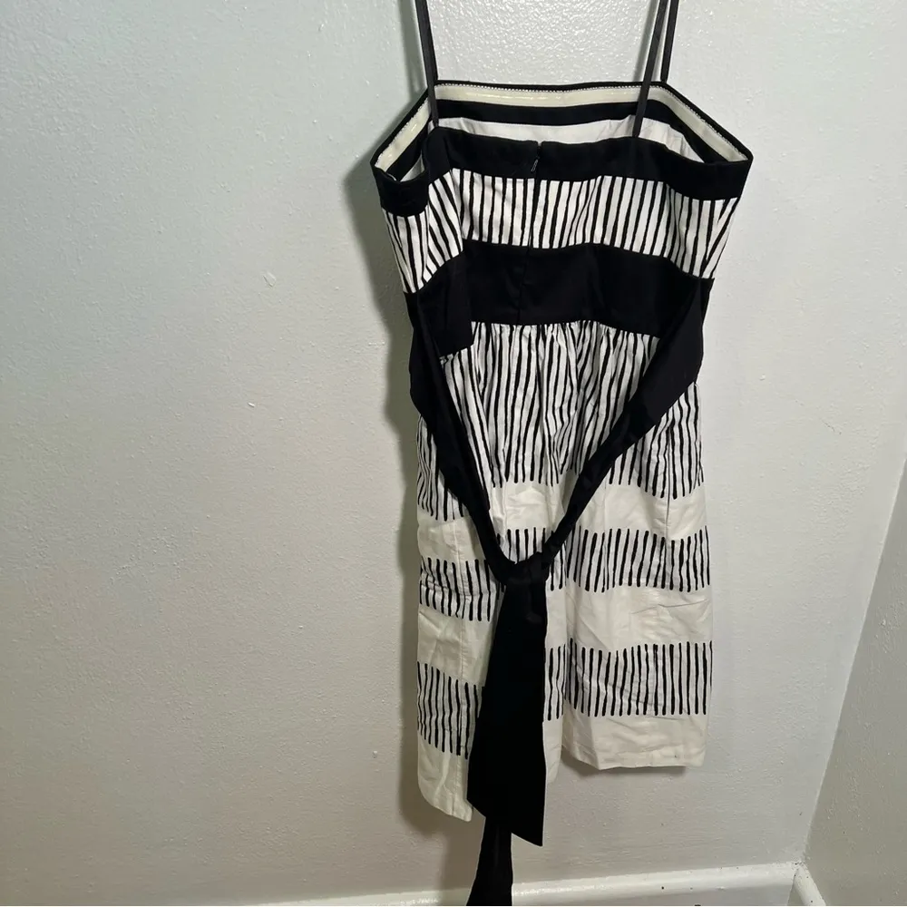 Max and Cleo Strapless Dress Eggshell Black Stripes 6 - Image 4