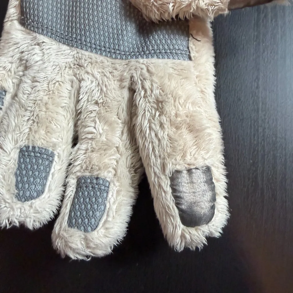 THE NORTH FACE Osito Etip Faux Fur Fleece Gloves Size Medium Grey Blue - Image 7