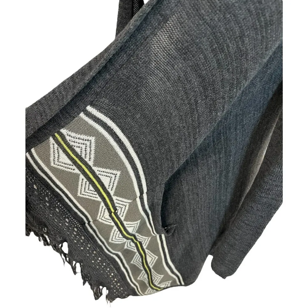 Billabong Sneak Peak Fringe Knit Cardigan Pockets Gray Small - Image 5