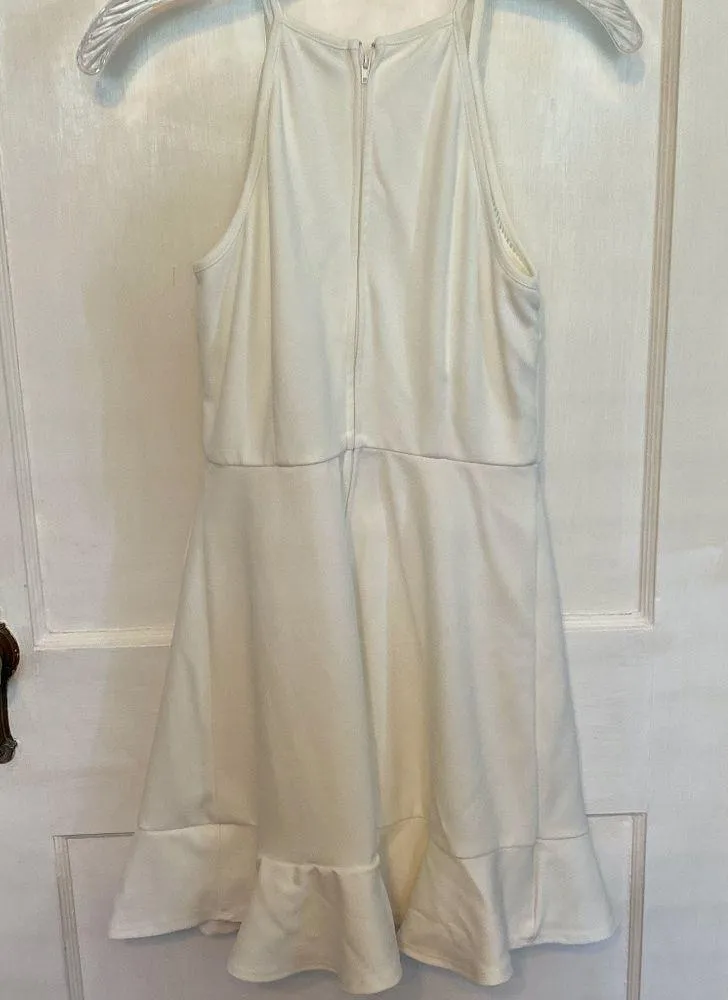 Speechless Scuba crepe fit & flare ivory dress S - Image 4