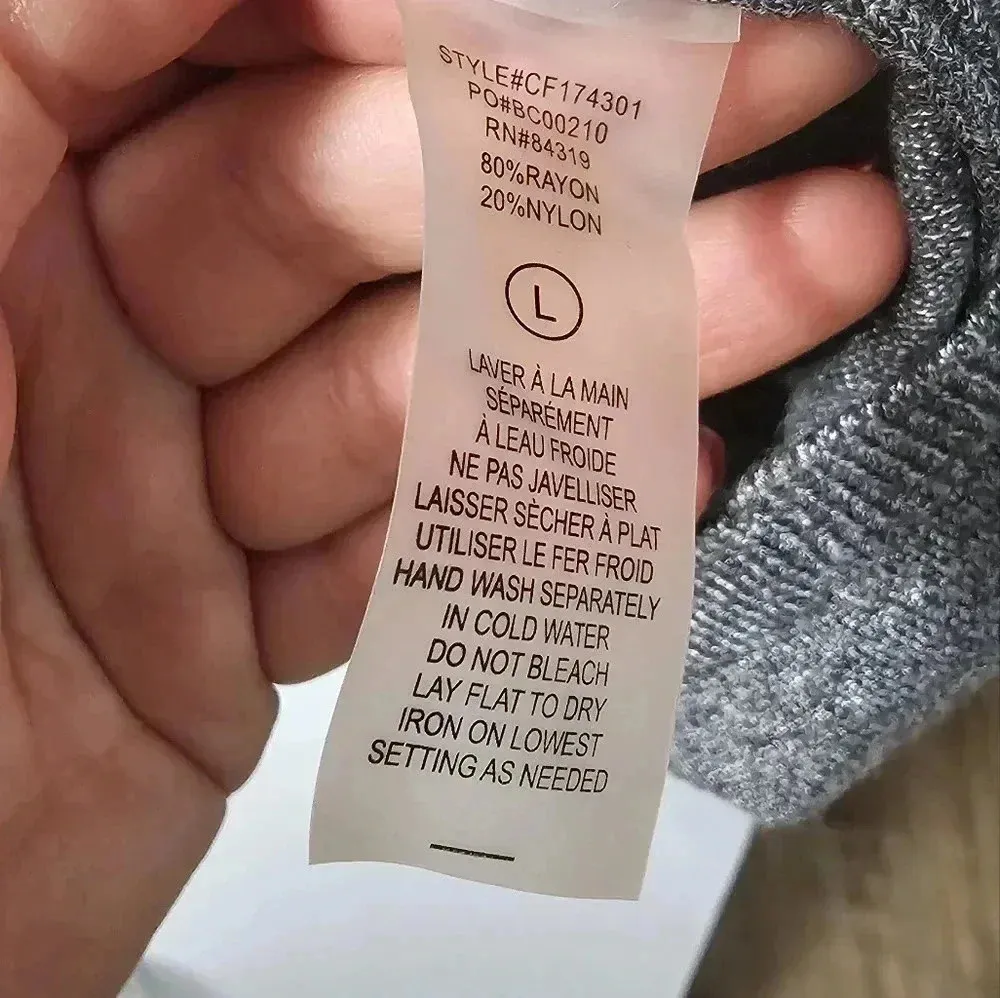 Heather Gray Knit Cowl Neck Sweaters Dress Women's Size L Size L - Image 4