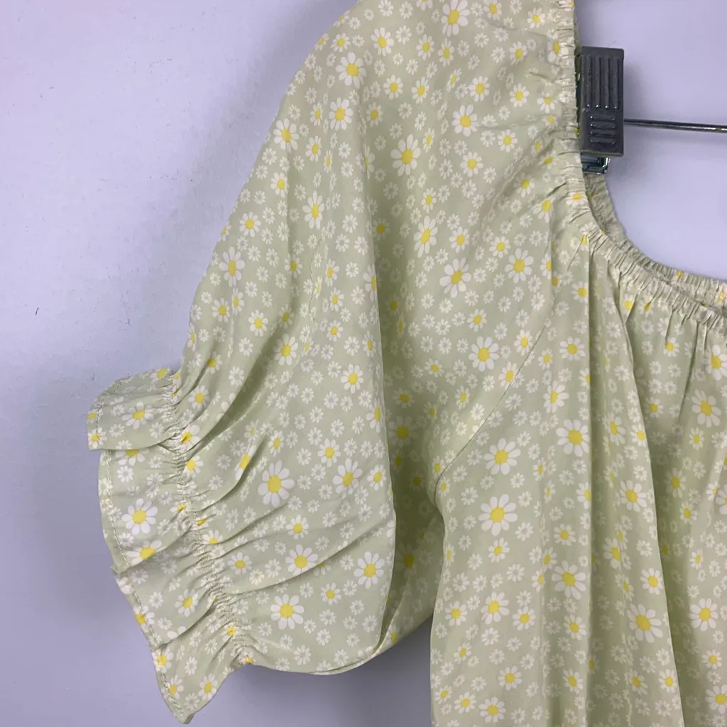 Lucca size small light green daisy flower tiered maxi dress boho cute dainty - Image 11