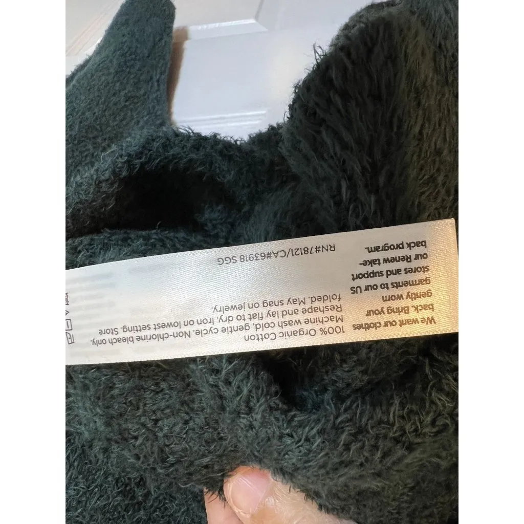 Eileen Fisher Organic Cotton Eyelash V-Neck Sweater Large Pine Green Relaxed Fit - Image 7