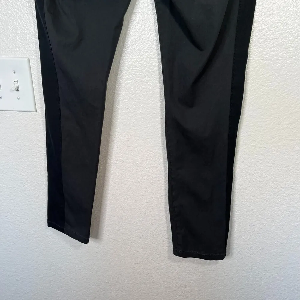 Eileen Fisher Womens Black Organic Cotton Tuxedo stripe slim leg Pant size XS - Image 5