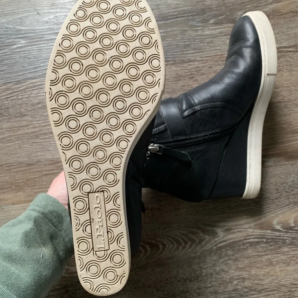 L.Paolo Black Heeled Wedge Booties 8 - Image 4