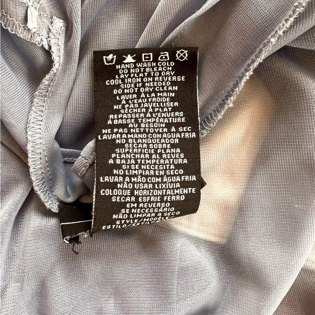 R&M Richards Steel Blue Chiffon Glitter Draped Lightweight Formal Jacket - 20W - Image 6