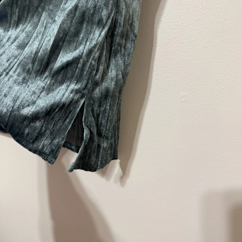 Y2K Crushed Velvet and brown sequin lace Cami Tank Top Green Size L - Image 3