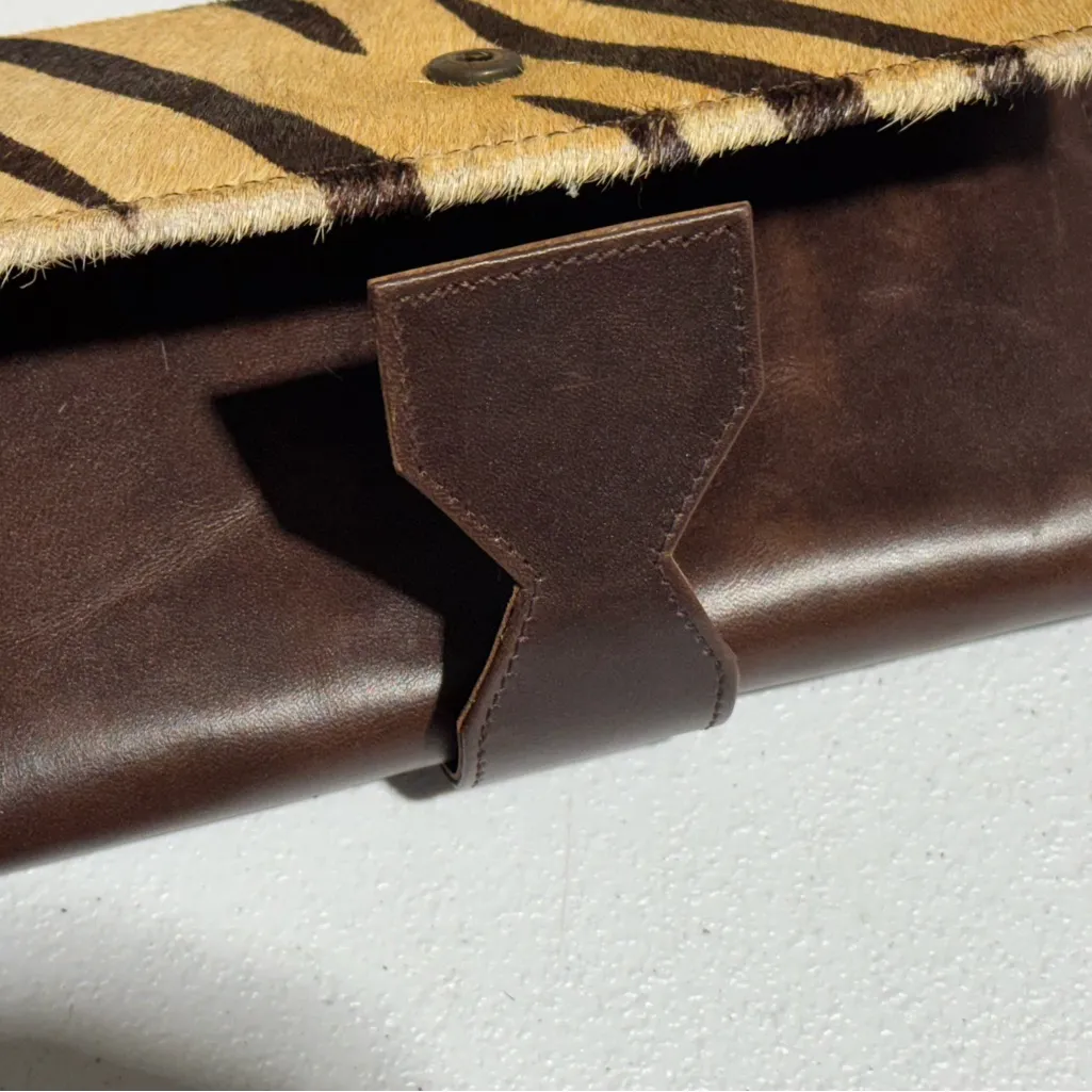 Lot Of 4 Real Handmade Animal Print Fur Leather Loop Closure Wallet/Hand Clutch - Image 8