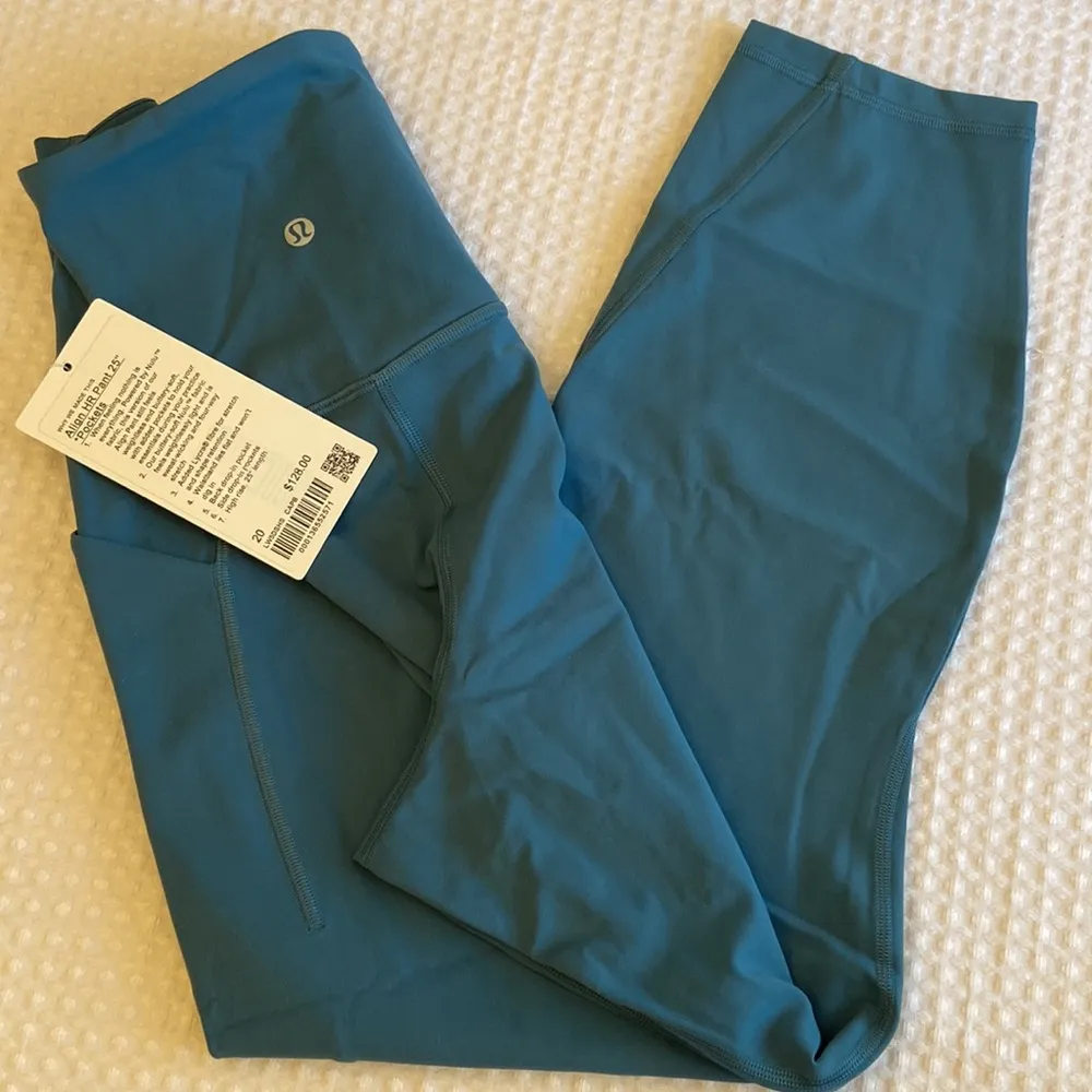 NEW! $128 Align High Rise HR Pant 25” With Pockets Capture Blue Size 20 - Image 10