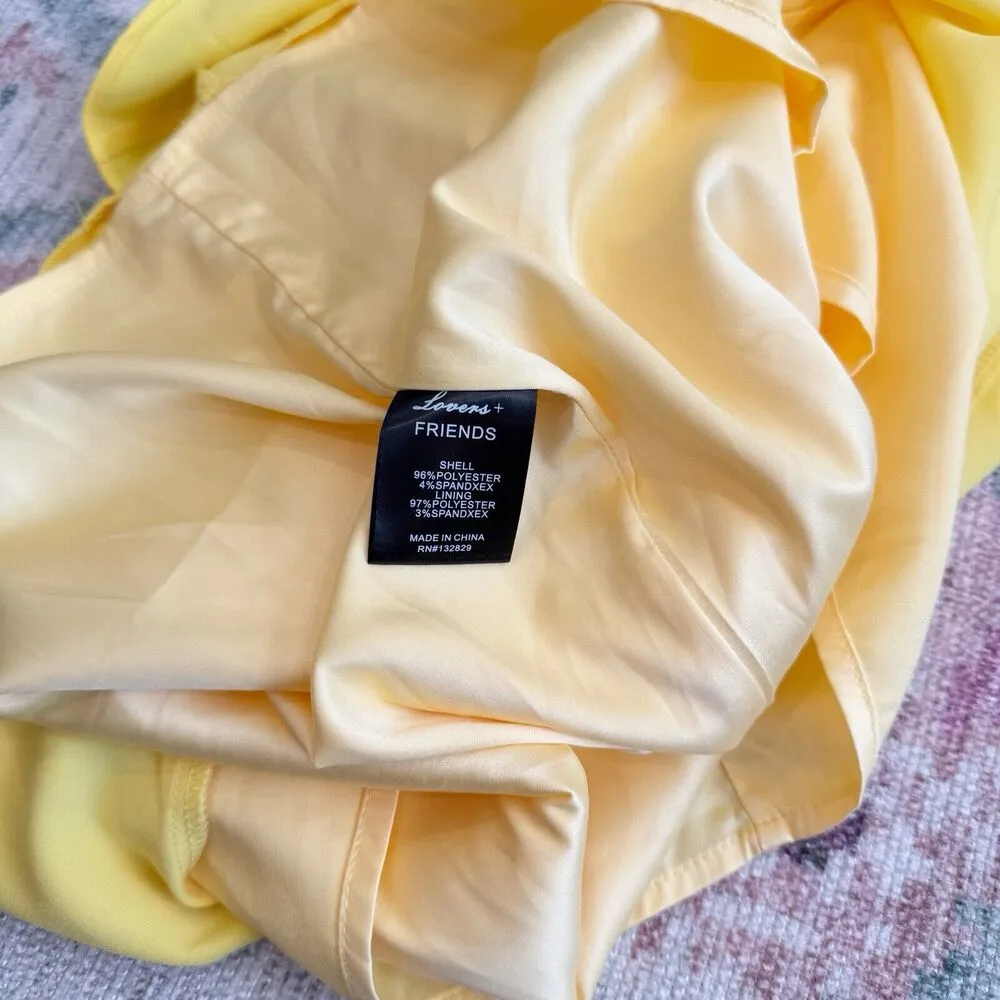 Lovers + Friends Teddy Dress Womens Small Yellow Sunshine Fitted Silhouette Mini - Image 7