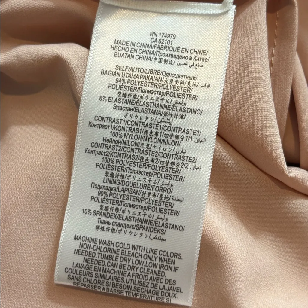 BCBGMaxAzria scoop neck fluted pink boho Polkadot wedding hem mini dress 0 NWT - Image 12