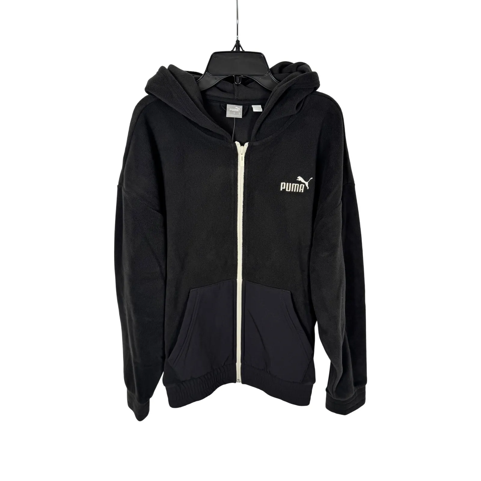 Puma Full‎ Zip Hoodie Jacket Women's M Black Fleece Activewear Casual - Image 4