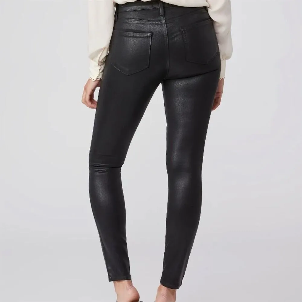 PAIGE Hoxton Ankle Women's Black Fog Luxe Coating Skinny Jeans Size 27 - Image 2