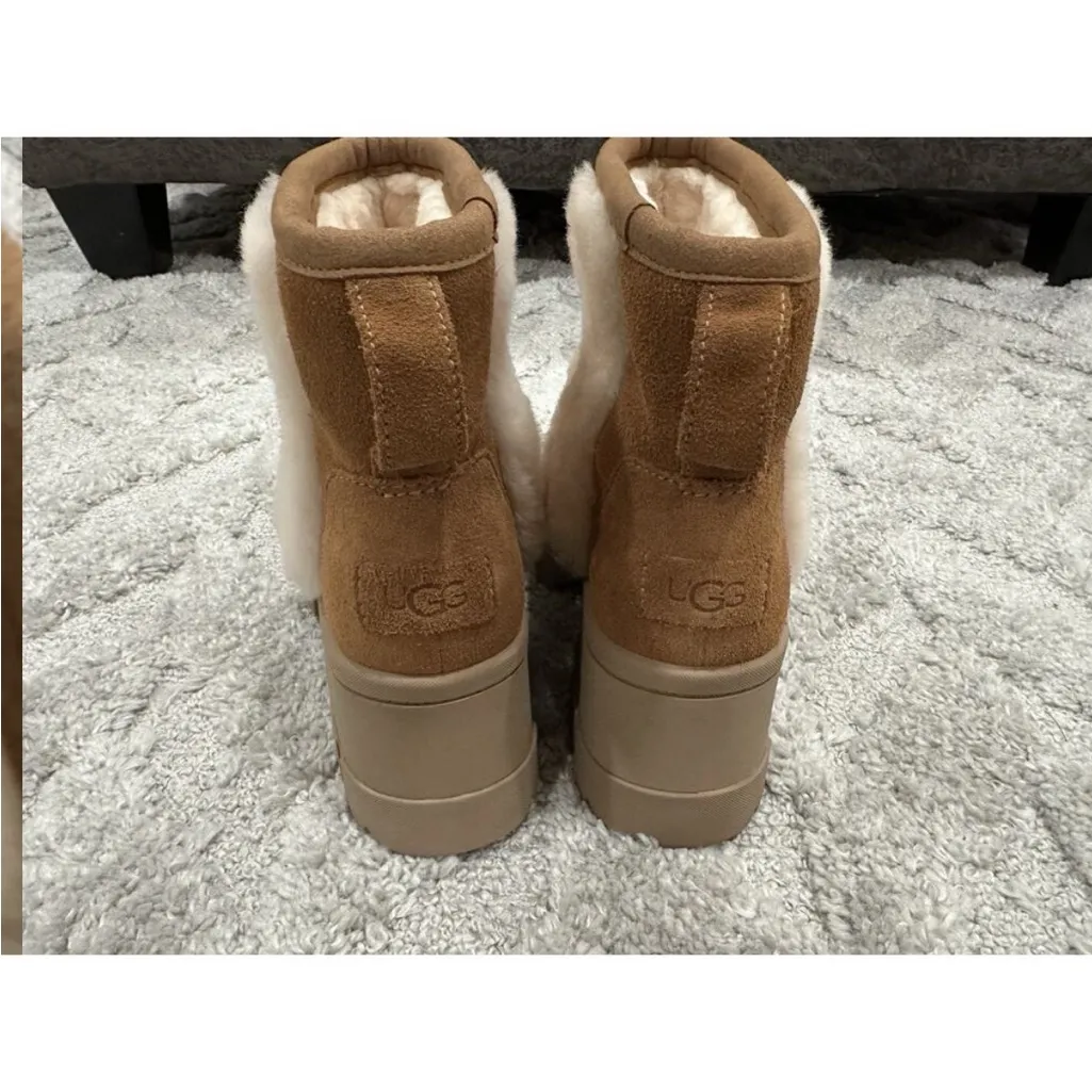 Ugg Brooklyn Sunburst Chestnut Suede Platform Boots Women's Size 10 - Image 7