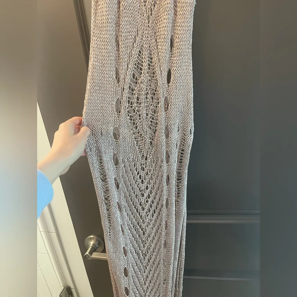 HOT & DELICIOUS BEACH COVERUP METALLIC MAXI DRESS M/L - Image 6